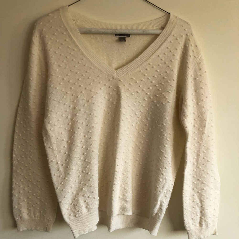 white sweater